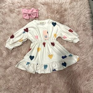 Marie Nicole clothing heart dress w/bow 12/18m NWT!